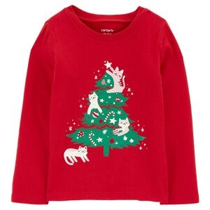 Carter’s Toddler Christmas Tree Long-Sleeve Graphic Tee Size S (6-7)